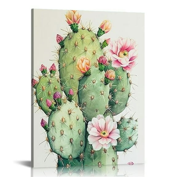 Shiartex Canvas Wall Art Succulents Cactus Plant Wall Decor Bathroom Wall Decor Living Room Bedroom Kitchen Wall Decorations Artwork 12x16 in
