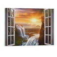 thumbnail image 1 of Shiartex Canvas Wall Art Window View Home Decor Majestic Waterfall Wall Art Canvas Print Painting Outdoor Natural Landscape Picture for Bedroom Modern Artwork Wall Decor Ready to Hang(20x16 Inch), 1 of 3
