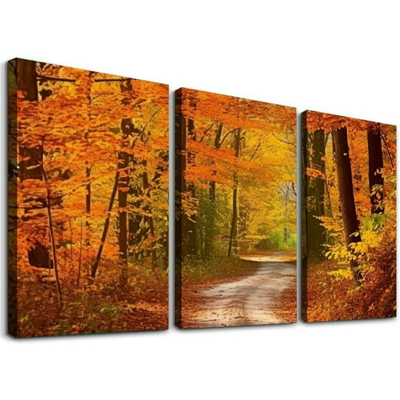 Shiartex Canvas Wall Art for Living Room Wall Decor Thanksgiving Autumnal Scenery 3 Piece Set 12x16x3pcs