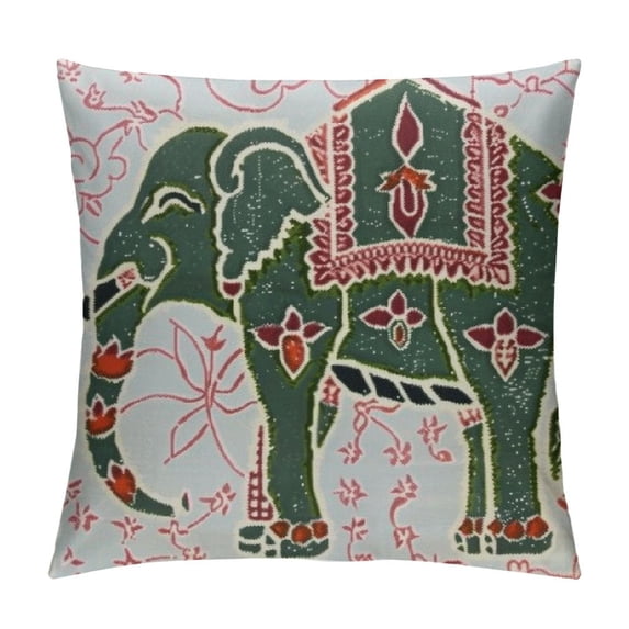 Shiartex Car Home Sofa Decoration Cushion Cover Pillowcase, Elephant Design Square Throw Pillow Cover White
