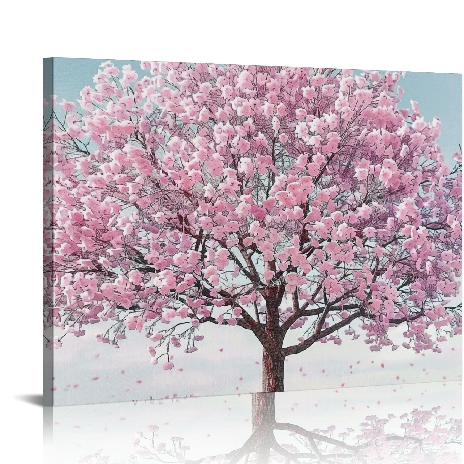 Shiartex Cherry Blossom Canvas Wall Art: Sliver Canvas Abstract Pink ...