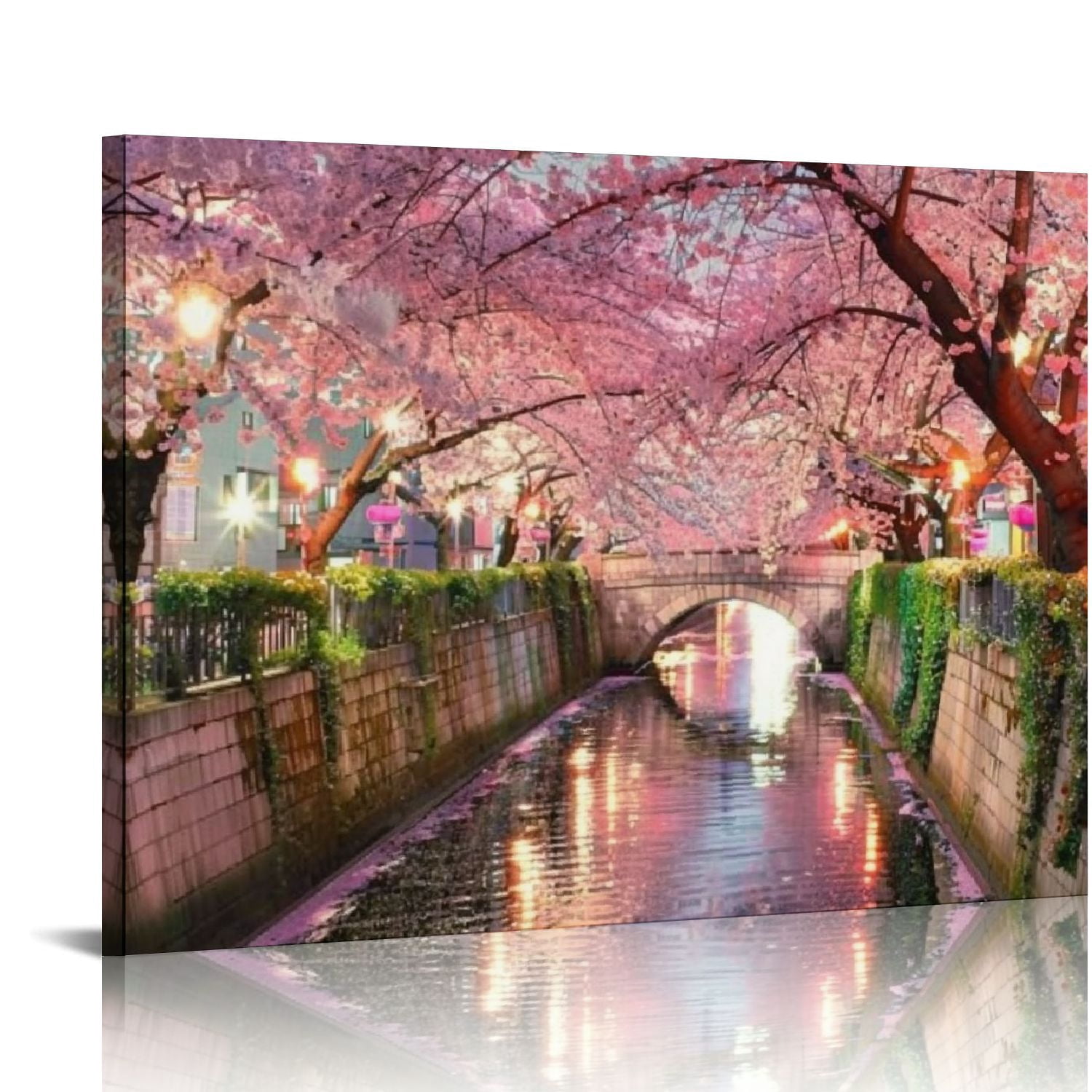 Shiartex Cherry Blossom Trees Spring Pink Forest Picture Wall Art ...