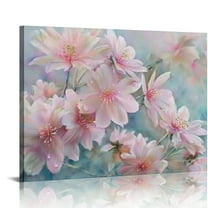 Shiartex  Cherry Blossoms in Spring Picture Prints Elegant Pink Flowers Wall Art Abstract Floral Paintings on Canvas for Bedroom Dining Room Ready to Hang 20x16in