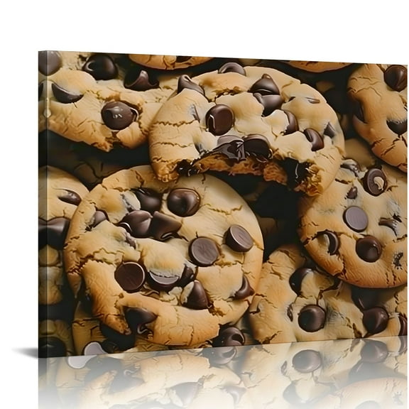 Shiartex Chocolate Chip Cookies Canvas Wall Art Print Home Decor Living Room Bedroom Office Wall Decor 20x16in
