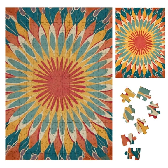 Shiartex Circular Center Wooden Jigsaw Puzzle for Adults Challenging Difficult Wood Puzzles Gift for Family Friends 300PCS