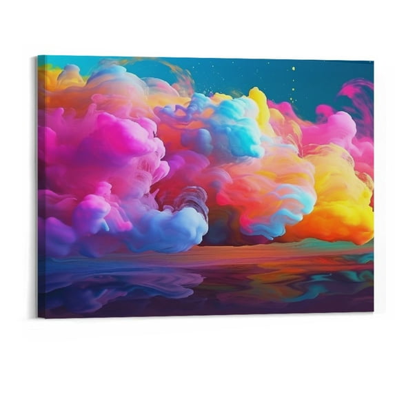 Shiartex Colorful Abstract Canvas Wall Art for Living Room Office Decor - Abstract Art(Stained Pattern) Modern Cool Wall Picture Print On Canvas Artwork Ready to Hang 20x16 Inch