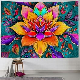 psychedelic leaf tapestry blacklight tie dye mystic trippy uv hippie sun moon wall hanging tapestry home decor for bedroom living room dorm apartment 60x40inches Walmart