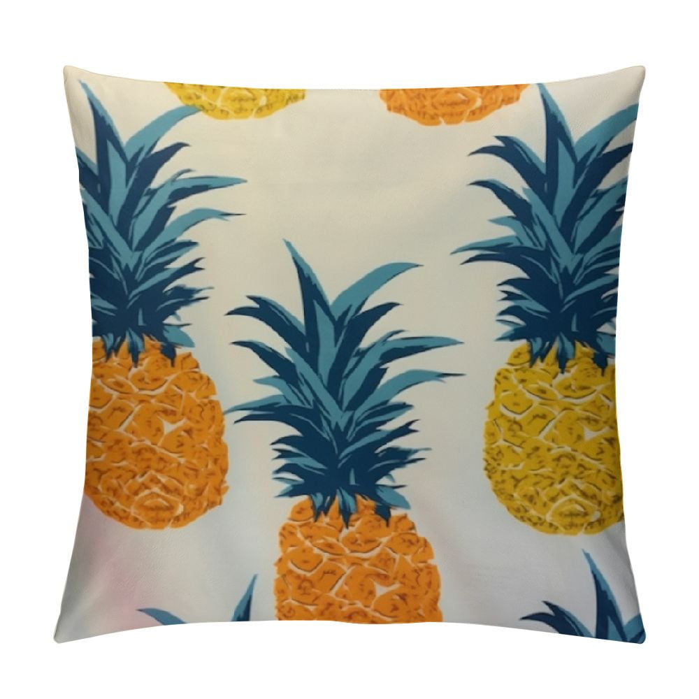 Shiartex Colorful Pineapple Pattern Tropical Square Throw Pillow Cover