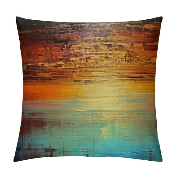 Shiartex  Couch Pillows for Living Room Vintage Abstract Teal and Orange Decorative Throw Pillow Covers Teal Pillow Cover for Bedroom Sofa Outdoor Pillow Covers