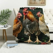 Shiartex Cute Chicken Blanket, Soft Cozy Flannel Throw Blanket for Couch Bed Room Chicken Decor, Rooster Print Farm Lover Blanket Gifts for Kids and Adults 40x50in