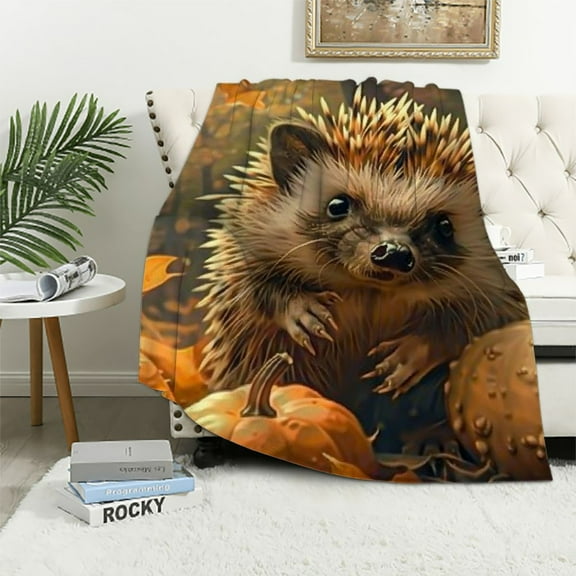 Shiartex Cute Hedgehog Blanket Gifts for Women Girls Kids Soft Warm Lightweight Cozy Cartoon Animal Throw Blankets for Bed Sofa Living Room Couch Home Decor  40x50in