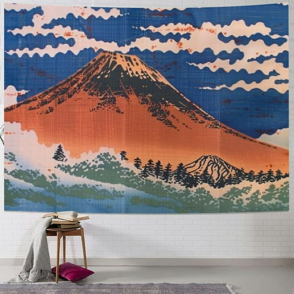 Shiartex Cute Tapestry for bedroom Aesthetic Wall Hanging Tapestry (Mt. Fuji) 40x30inch
