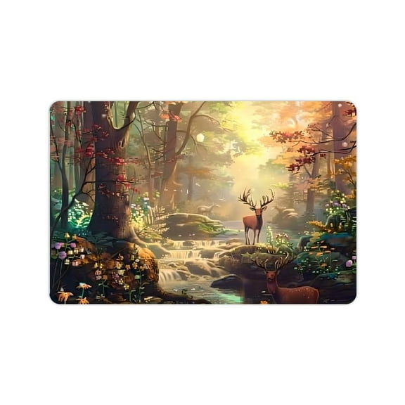 Shiartex Deer Theme Doormat Entrance Mat for Home - Durable Non-Woven Fabric with Neoprene Rubber Backing 24x16in