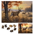 thumbnail image 1 of Shiartex Deer Trees Sunset Wooden Jigsaw Puzzle Challenging Difficult Wood Puzzles for Adults Gift - Family Friends Theme 300 PCS, 1 of 6