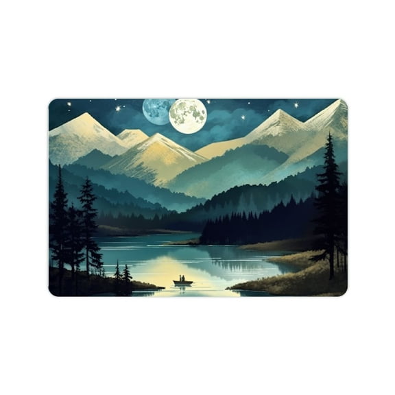 Shiartex Diatom Mud Mat Floor Mat Indoor Outdoor Moon Forest Mountain for Home Entrance Outside Entry 24x16in