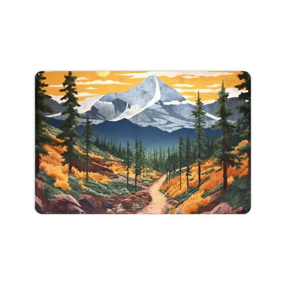 Shiartex Diatom Mud Mat Floor Mat Indoor Outdoor Mountain Trees Road for Home Entrance Outside Entry 24x16in