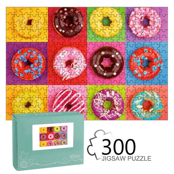 Shiartex Donut Puzzles for Adults Colorful Sweet Treat Jigsaw Puzzle, Vibrant Dessert Scene, Relaxing Family Game, Home Decor Gift for Adults, Couples