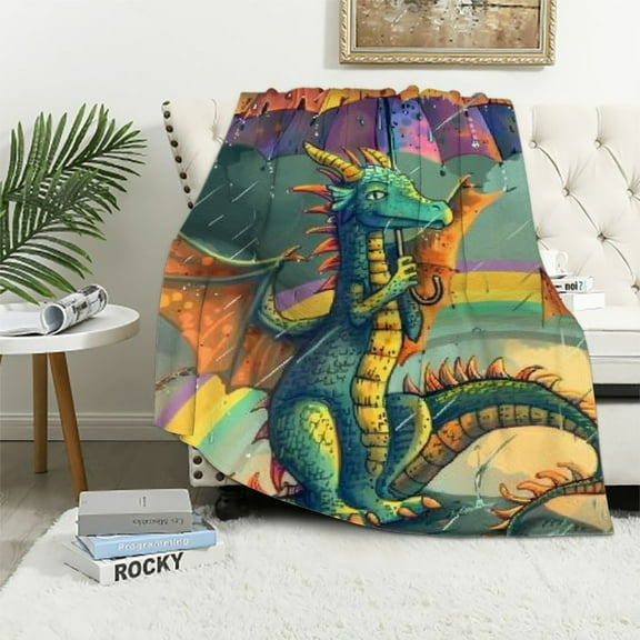 Shiartex  Dragon Blanket for Kids, Dinosaurs Blankets for Toddler Monster Dragon Gifts for Boys/Girls,Soft Blanket,Dragon Gifts Birthday Decorations Decor Children Cartoon Colorful 40x50in