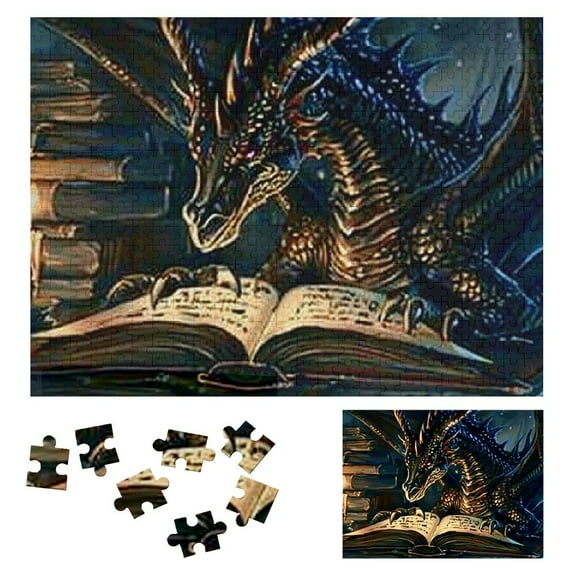 Shiartex Dragon Wooden Jigsaw Puzzle, Premium Eco-Friendly Hard Challenge Game for Adults, Ideal Gift for Family and Friends 500 PCS