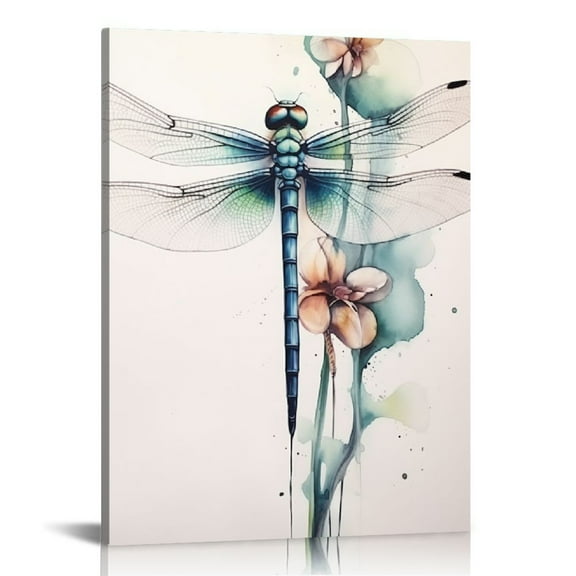 Shiartex  Dragonfly Canvas Wall Art Oil Painting Wall Decor HD Print Wall Art for Living Room Bathroom Bedroom Decoration 12x16 in