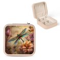 thumbnail image 1 of Shiartex Dragonfly Flower Fantasy Art Jewelry Storage Box for Necklace, Ring, Earring - Portable and Compact Mini Organizer with High Quality PU Leather - Best Gift for Women and Girls Pink, 1 of 5