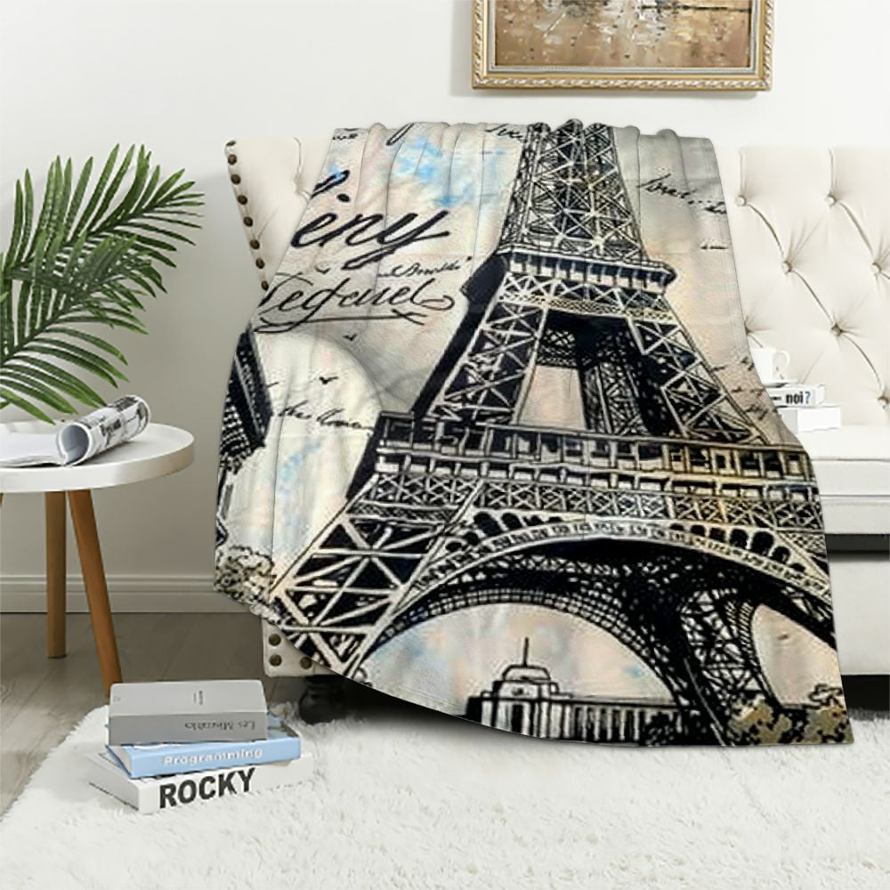 Shiartex Eiffel Tower Blanket Women Chic Retro Paris Theme Throw ...