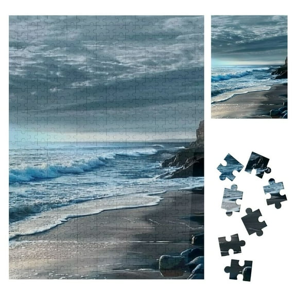 Shiartex Eric Zener Beach Water Wooden Jigsaw Puzzle Family Friends Gift Home Decor Art Display 500PCS