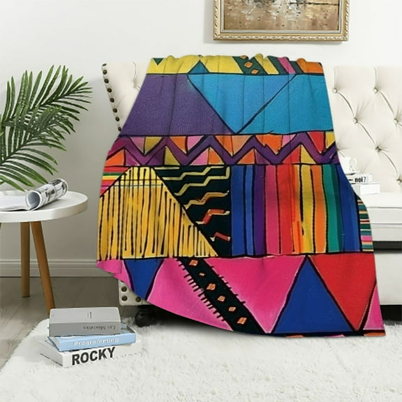 Shiartex  Ethnic and Tribal Pattern Blanket Soft Warm Print Throw Blanket for Women Adults Gift White