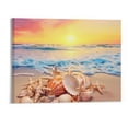 thumbnail image 1 of Shiartex Fall Decor Conch Beach View Canvas Print Wall Art 20x16in, 1 of 3