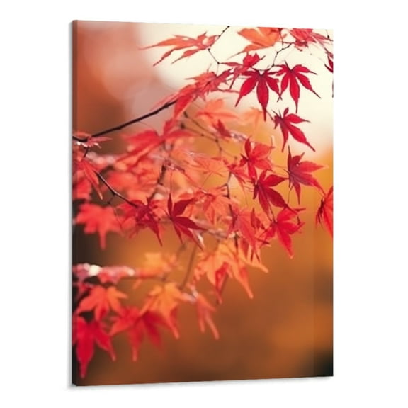 Shiartex Fall Decor Maple Leaf Canvas Wall Art Picture 16x20in for Bedroom Living Room Home Decor 16x20in