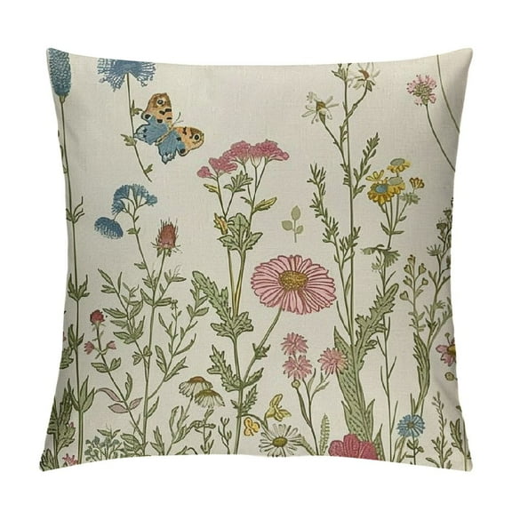 Shiartex  Fall Wildflowers Home Sweet Home Throw Pillow Covers, 18x18 Inch Decorations for Home
