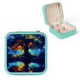 thumbnail image 1 of Shiartex Fantasy Art PU Leather Jewelry Box Organizer for Necklace, Ring, Earring Storage Green, 1 of 5
