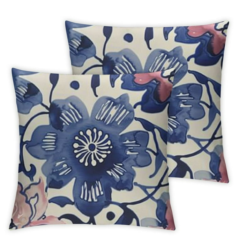 Shiartex Farmhouse Christmas Set of Pillow Covers Chinoiserie