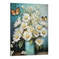 thumbnail image 1 of Shiartex Farmhouse Flower Wall Art Floral Pictures Wall Decor Daisy Flower Canvas Wall Art Flower in Vase Pictures for Wall Print Butterfly Artwork  Decor Framed for Living room Bedroom 16x20 Inch, 1 of 3