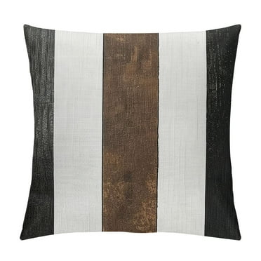 Shiartex   Faux Leather and Throw Pillow Covers 18x18 Inch Black and White Modern Farmhouse Decorative Accent Cushion Covers for Couch Sofa