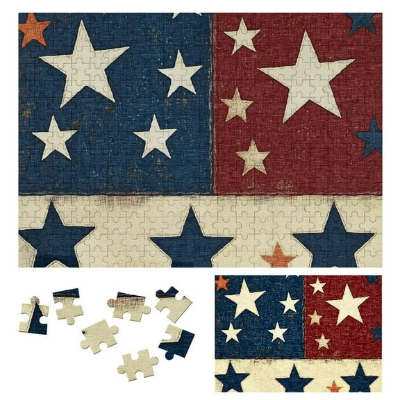 Shiartex Flag Stars Americo Makk Wooden Jigsaw Puzzle for Adults - Relaxing Wooden Gift for Family and Friends 300 PCS