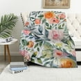 thumbnail image 1 of Shiartex   Floral Blanket Flower Blanket Botanical Spring Flowers Blanket Floral Throw Blanket Soft Cozy Warm Plush Flannel Blanket Gift for Woman Flower Lover Couch Bed Living Room Decor White, 1 of 6