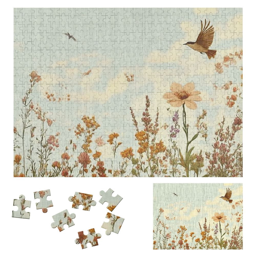 Shiartex Flowers Bird Sky Wooden Jigsaw Puzzle for Adults | Leisure ...