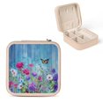 thumbnail image 1 of Shiartex Flowers Butterflies Wooden Fence Jewelry Box Organizer for Necklace Ring Earring, Friendship Day Gifts, Christmas Gifts, Portable and Compact, High Quality PU Leather, Travel Friendly Pink, 1 of 5