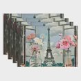 Shiartex Flowers Dining Table Placemats Linen Table Decor Set of 4 for
