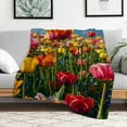thumbnail image 1 of Shiartex Flowers Durable Soft Flannel Blanket for All Seasons 50x60in, 1 of 7