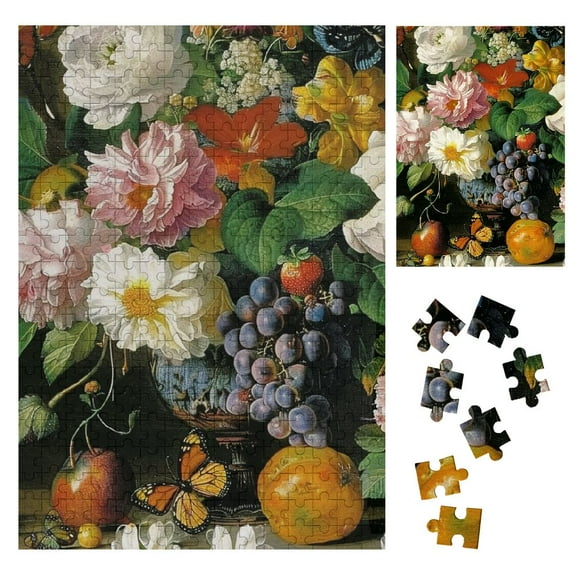 Shiartex Flowers Jigsaw Puzzle Impossible Hard Challenge Puzzles for Adults 300PCS