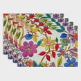 thumbnail image 1 of Shiartex Flowers Leaves Colorful Indoor Outdoor Linen Party Table Placemat Set of 4 for Birthday Parties, Christmas, Restaurants, Buffets, Home Decoration 18x12in, 1 of 1