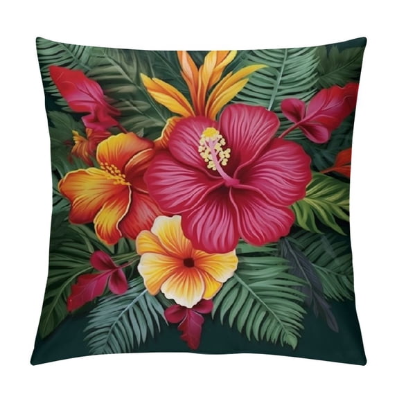 Shiartex Flowers Leaves Pillow Cushion Covers for Sofa Couch Bedroom Car Chair Home Decor Zipper Closure All Year Round High-Quality 1PC 18x18in