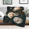 thumbnail image 1 of Shiartex Flowers Leaves Roses Fuzzy Flannel Blanket Multi-Purpose 40x50in, 1 of 7