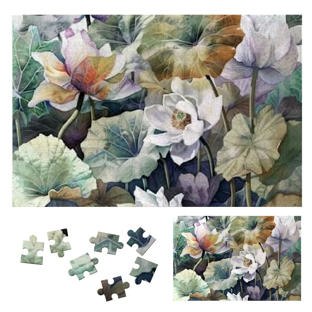 Shiartex Flowers Leaves Watercolor Painting Wooden Jigsaw Puzzle for ...