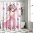 thumbnail image 1 of Shiartex Flowers Print Shower Curtain, Chic Modern Bathroom Decor Background Curtain for Showers and Bathtubs, 100% Polyester Fiber, Mother's Day Bathroom Curtain with Hooks 36x72, 1 of 7