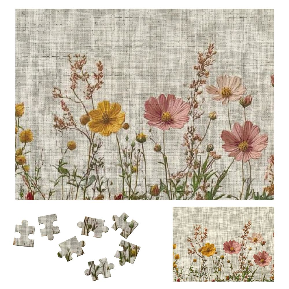 Shiartex Flowers Sky Arts and Crafts Movement Wooden Jigsaw Puzzle for ...