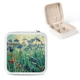 thumbnail image 1 of Shiartex Flowers Theme Mini Jewelry Organizer Travel Bag for Necklace, Ring, Earring - Portable and Compact Storage Case with High Quality PU Leather - Ideal Bridesmaid Gift White, 1 of 5