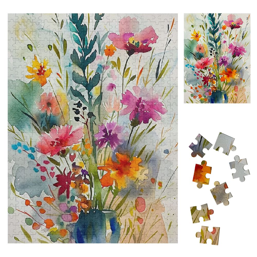 Shiartex Flowers Wooden Jigsaw Puzzle for Family and Friends - Premium ...